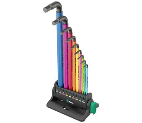 Wera 950/9 Hex- PLUS Multicolour 3-Winkelschlüsselsatz / metrisch / BlackLaser / 10-teilig