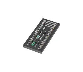 Wera 9720 Ratsche 8000 A Zyklop 1/4" in Schaumstoffeinlage Satz 1 - 37-teilig