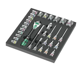 Wera 9722 Knarre 8000 C Zyklop 1/2" in Schaumstoffeinlage Satz 1 - 31-teilig