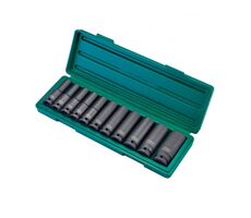 JONNESWAY Schlagschrauber-Steckschlüsselsatz 1/2" verlängert 10-24 mm 11-tlg