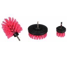 SIXTOL CAR DETAILING BOHRBÜRSTE ROSA 3 / Bohrerbürsten-Set für die Autoreinigung / 3-tlg 