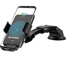 TechniSat Smartcharge 1 Autotelefon-Ladehalterung schwarz / 65-100 mm / für Gitter / für Glas / Qi / USB-C / 10W