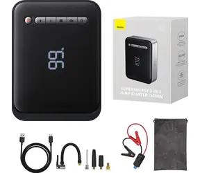 Baseus Super Energy Auto-Starthilfe-Powerbank + Starter + Kompressor, schwarz / 8000 mAh / 1000 A / USB 