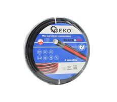GEKO Verstärkter Gartenschlauch SCHWARZ & ROT 3/4" 50 m / für Wasser / 4-lagig 