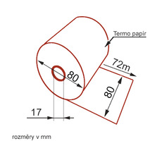 Registrierkassenscheibe TERMO 80/80/17mm / Länge 78m