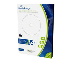 MediaRange CD-, DVD- und Blu-ray-Etiketten, 15 mm - 118 mm, 50 Blatt (100 Etiketten)