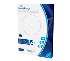 MediaRange CD-, DVD- und Blu-ray-Hochglanzetiketten, 15 mm - 118 mm, 50 Blatt (100 Etiketten)