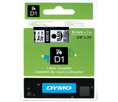 Dymo -Klebeband D1 9 mm x 7 m, schwarz auf transparent
