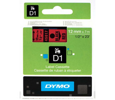 Dymo -Klebeband D1 12 mm x 7 m, schwarz auf rot