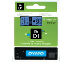 Dymo -Klebeband D1 12 mm x 7 m, schwarz auf blau