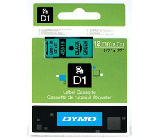 Dymo -Klebeband D1, 12 mm x 7 m, Schwarz auf Grün