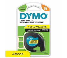 Dymo Original-Etikettendruckerband 12 mm x / schwarzer Druck / gelber Hintergrund / LetraTag-Kunststoffband
