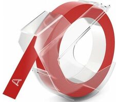 Dymo Original-Etikettendruckerband 9 mm x 3M (roter Hintergrund) / weißer Druck / 3D