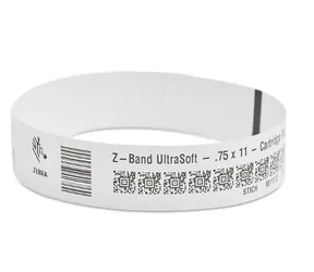 ZEBRA Erwachsenenarmband Weiß 19,05 x 279,4 mm / PP / DT / Z-Band UltraSoft / Klebeverschluss / 175/Rolle / 6/Karton 