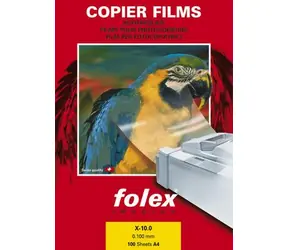 folex X-10.0 Klarfolie A4 / Klare Polyesterfolie / S/W Laser / 100 Stück