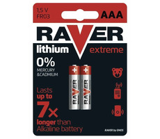 AAA Raver-Batterien, 1,5 V Lithium, halten bis zu 7x länger als Alkalibatterien, 2 Stk