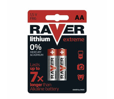 AA Raver-Batterien, 1,5 V Lithium, halten bis zu 7x länger als Alkalibatterien, 2 Stk