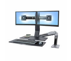 Ergotron WorkFit-A II / Halterung für Dual-Monitor und Tastatur. + Maus inkl. Arbeitsplatten / schwarz