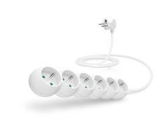 Connect IT Verlängerungskabel 230V 6 Steckdosen 2 m ohne Schalter weiß