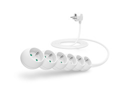 Connect IT Verlängerungskabel 230V 6 Steckdosen 3 m ohne Schalter weiß