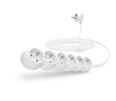 Connect IT Verlängerungskabel 230V 6 Steckdosen 5 m ohne Schalter weiß