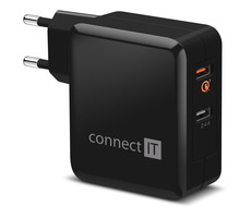 Connect IT QUICK CHARGE 3.0 Ladeadapter 2x USB schwarz / 3,4A / QC 3.0 