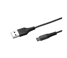 Celly USB-Datenkabel mit USB-C-Stecker 1 m schwarz / Nylonhülle 
