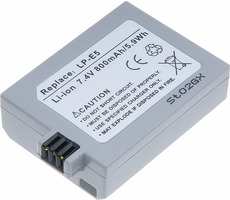 T6 Power Akku Canon LP- E5 / 850mAh / grau