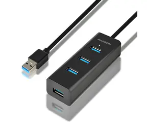 Axagon HUE-S2BL, 4X USB 5Gbps LADE-Hub, Micro-USB-Stromanschluss, USB-A-Kabel 120 cm