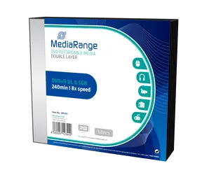 MediaRange DVD+ R 8,5GB 8x Dual Layer Slimcase 5 Stk 