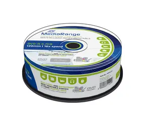 MediaRange DVD R 4,7 GB 16x Waterguard Fotospindel 25 Stück / Tintenstrahldruckbar