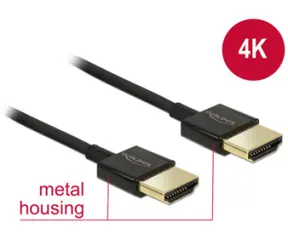 DeLock High Speed HDMI Kabel mit Ethernet - HDMI-A Stecker > HDMI-A Stecker 3D 4K / 3M / aktiv / Slim Premium