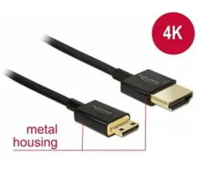 DeLock Kabel High Speed HDMI mit Ethernet - HDMI-A Stecker > HDMI Mini-C Stecker 3D 4K 2 m