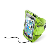 CellularLine Sports Neoprenhülle ARMBAND RUNNING / für Smartphones bis 5,2" / Lime