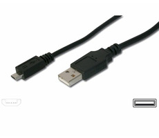 PremiumCord Micro USB 2.0-Kabel (AB) 0,75 m / Kabel für schnelles Laden