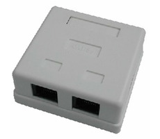 DATACOM Doppelsteckdose über dem Putz CAT5E / 2 x RJ45 / UTP