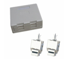 DATACOM Doppelsteckdose STP CAT5E / 2xRJ45 / auf Staubschutzpflaster.