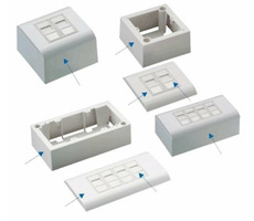 DATACOM Modulare Datendose UTP CAT5E / 4xRJ45 / auf und unter dem Putz