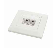 DATACOM STP Doppelsteckdose unter Putz / CAT6 / FA-1004