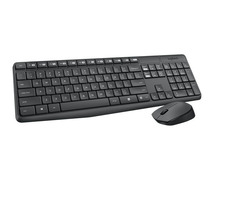 Logitech Wireless Desktop MK235 US / Tastatur / Maus / USB / Schwarz / US