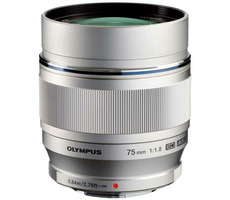 Olympus M. ZUIKO Premium ET-M7518 Silber / 75 mm / 1:1:8 (150 mm Äquiv.), festes Teleobjektiv / Ganzmetall 
