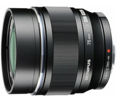 Olympus M. ZUIKO Premium ET-M7518 schwarz / 75 mm / 1:1:8 (entspricht 150 mm) festes Teleobjektiv / Ganzmetall 