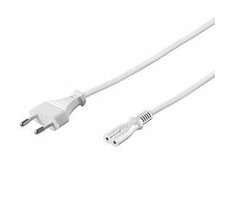 PremiumCord Stromkabel für Laptops, 2-polig, Länge 3M, weiß