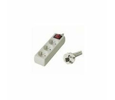 PremiumCord Verlängerungskabel 230V, 2m, 3 Steckdosen, Schalter