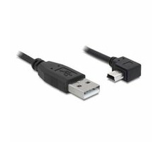 DeLock Kabel USB 2.0 A-Stecker > USB Mini-B 5-Pin Stecker rechtwinklig, 0,5 Meter