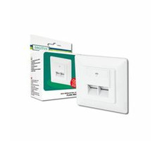 Digitus UTP modulare Doppelsteckdose Kat.6 / geschirmt / Unterputz / weiß