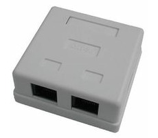 UTP-Buchse / Kat.5e / 2- Port weiß