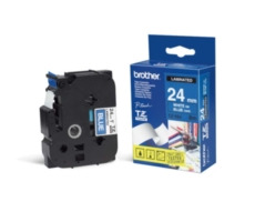 Brother - TZ-555, blau/weiß (24mm, laminiert)