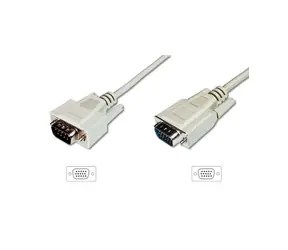Digitus Monitorkabel, VGA, geschirmt, beige AWG28, Kupfer, 1,8 m