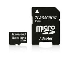 Transcend Micro SDHC-Karte 16 GB Klasse 10 + Adapter